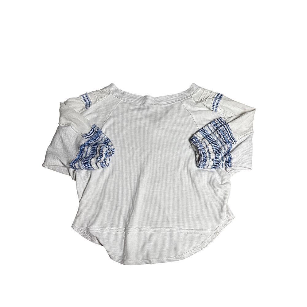 We The Free Waffle Knit Thermal Tee M Slouchy Boho Cottagecore FP Top - Picture 3 of 5